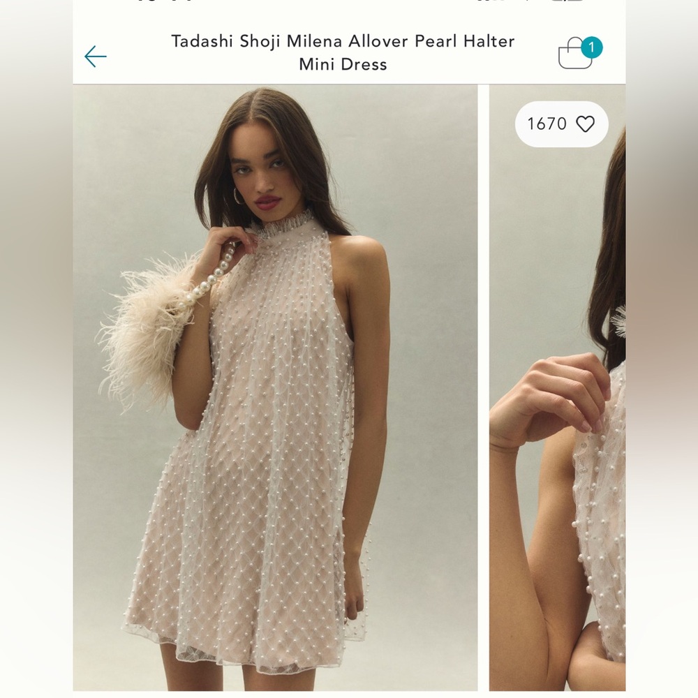 Tadashi shoji milena pearl shift dress anthropologie reception dress